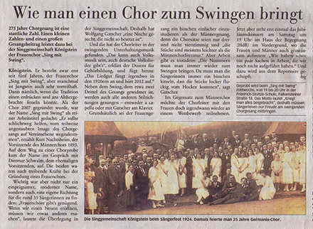 275 Jahre Chorgesang - Frauenchor
